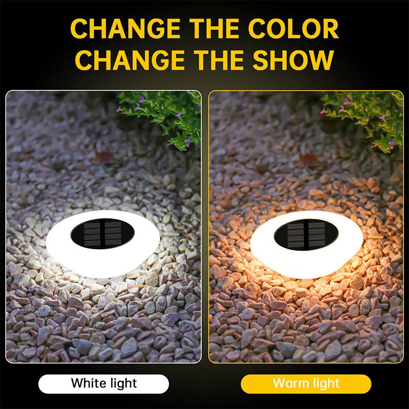 lumière solaire led sol ip65 moderne blanc contemporain extérieure jardin allée chemin