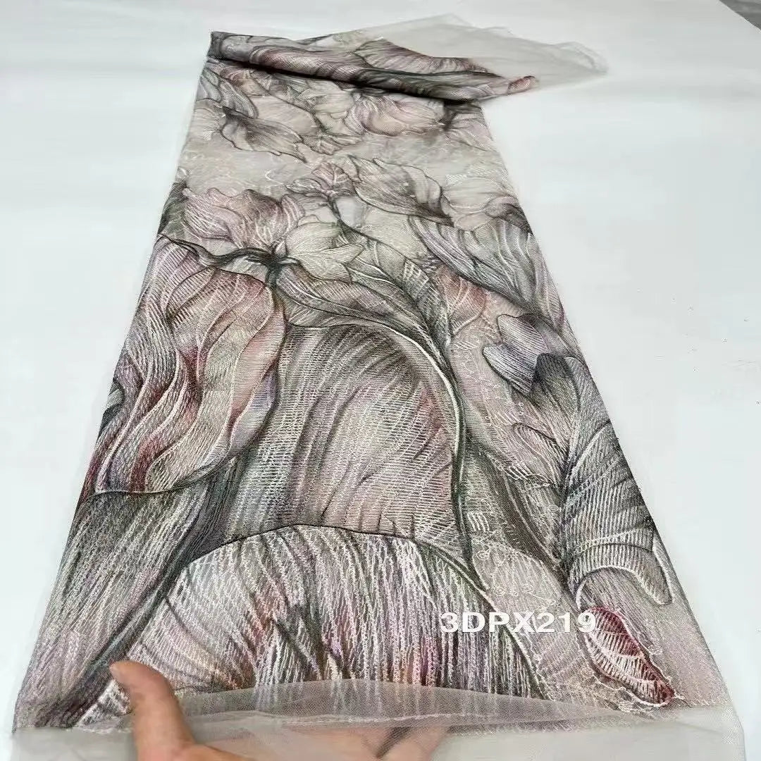tissu dentelle fleurs stylisées moderne vert beige rose bleu gris marron translucide couture erotique