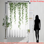 rideau fin imprimé lierre vert transparent bohème salon chambre maison tringle métallique