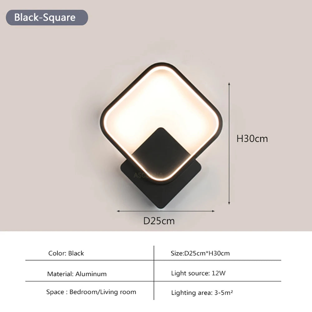 lampes murales modernes rondes carrées métal blanc noir minimaliste