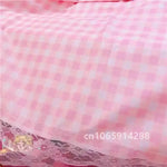nappe rose carreaux blanches table maison kawaii décoration festive imperméable polyester rectangle