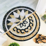 tapis d'entrée noir floral antidérapant moderne 30x60cm 40x80cm 45x90cm PVC