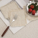 serviettes table tissu lin beige rustique franges polies clips muralsetSize40cm38cm30cm28cm12cm6cm