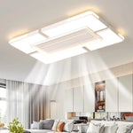 plafonnier led moderne blanc rectangulaire grille ventilation salon chambre minimaliste