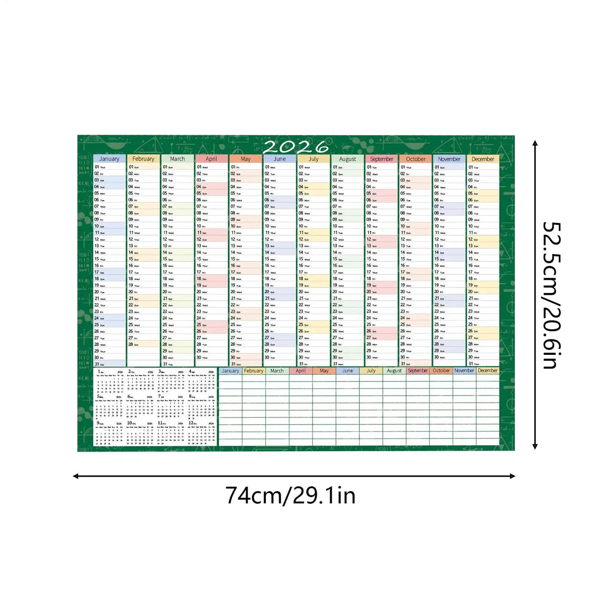 calendrier mural blanc moderne 2026 mensuel accueil organisation dates numéros jours