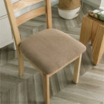 housse chaise moderne rayées diagonales élasthanne polyester beige sécurisée liens