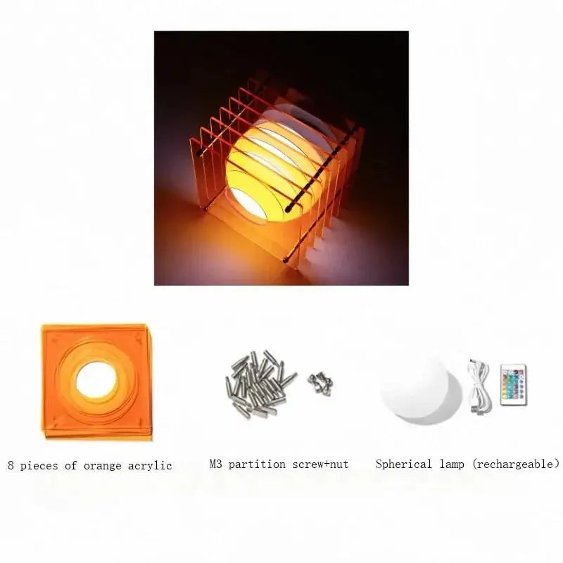 lampe led moderne orange rayures horizontales clips rechargeable ambiance décoration chambre
