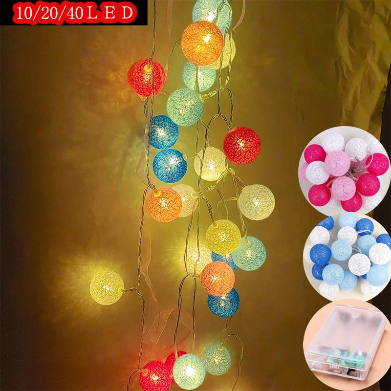 guirlande lumineuse fil coton tressé rouge vert bleu blanc gris moderne décoration mariage anniversaire