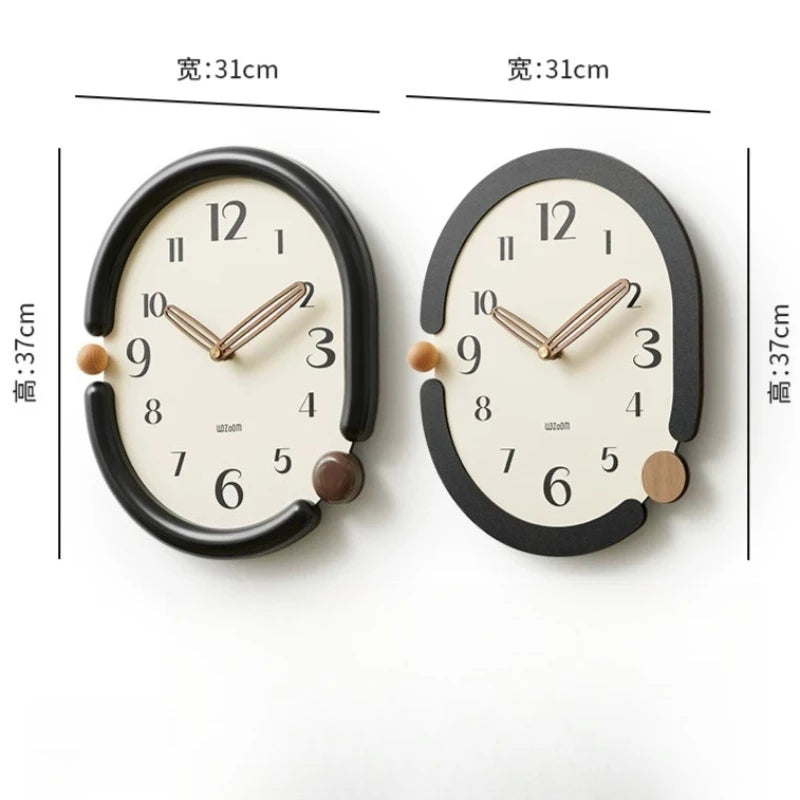 horloge murale moderne noir blanc aiguille circulaire salon environnement protection batterie