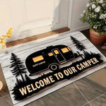 tapis d'entrée camping motif nuit antislip facile entretien moderne polyestère