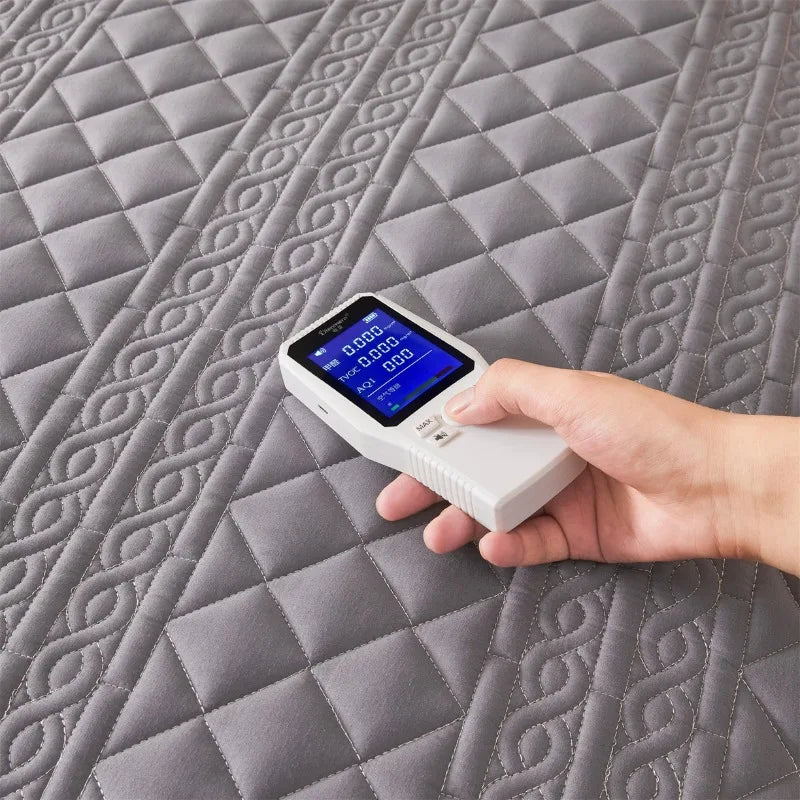 protège matelas imperméable matelassé anti acariens antibactérien gris élastiques lit double