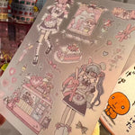 stickers kawaii manga pastel goth personnages gâteaux sushi ramen bâtiments traditionnels japonais