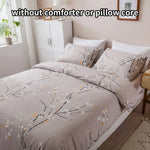 ensemble literie moderne fleurs blanches rose pâle vert clair blanc gris clair twin full