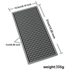 tapis bar moderne silicone bleu gris noir blanc texture points 15.5cm 31cm résistant déversement