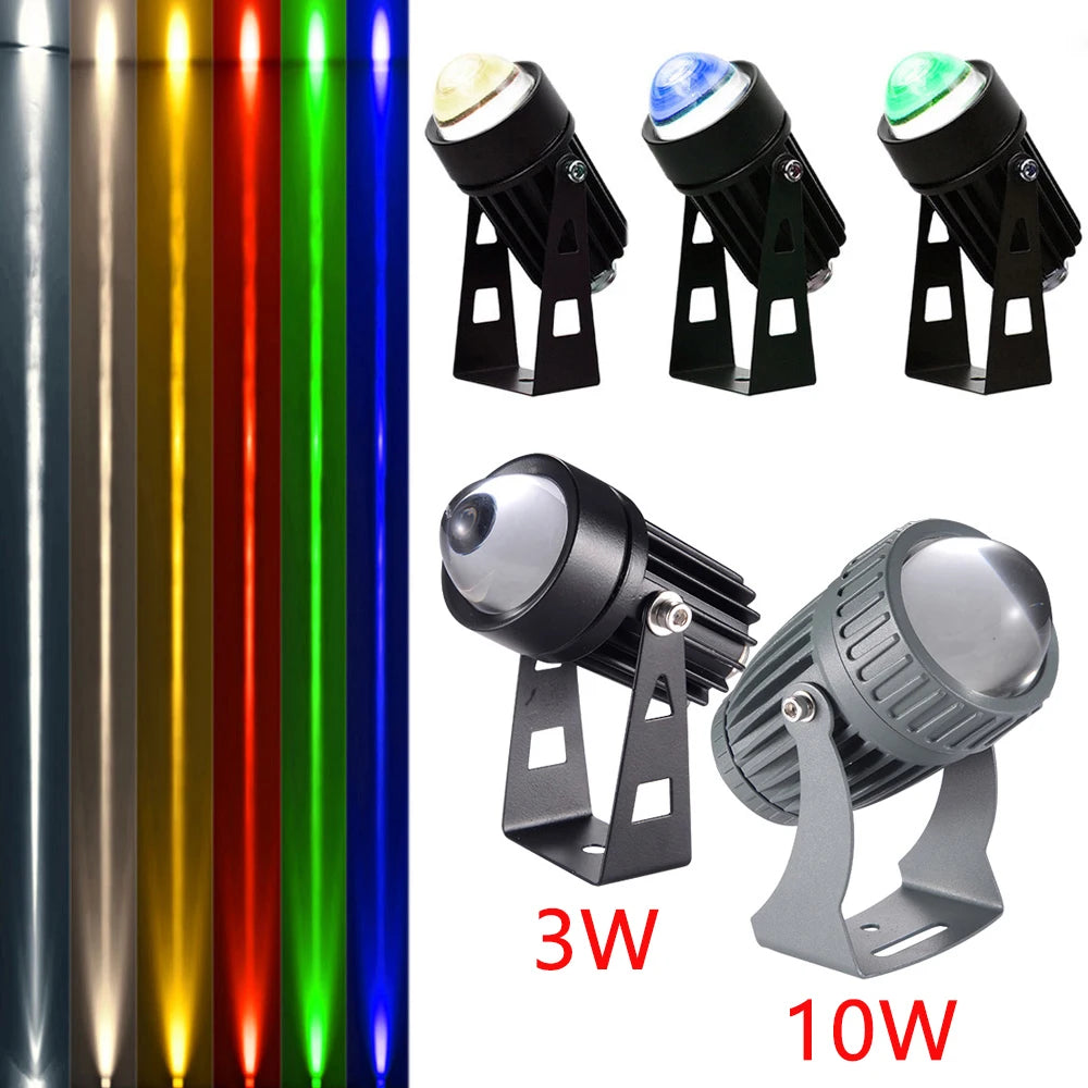 projecteur led extérieur 10w noir gris ip65 moderne tringle fixation lumière blanche froide verte