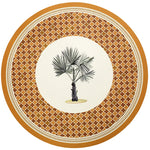 tapis table rond polyestère résistant chaleur décoration intérieure extérieure blanc vert fleurs feuilles papillons