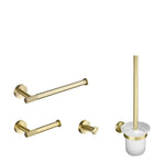 accessoires salle bain doré laiton brossé moderne porte serviettes double grille fixations