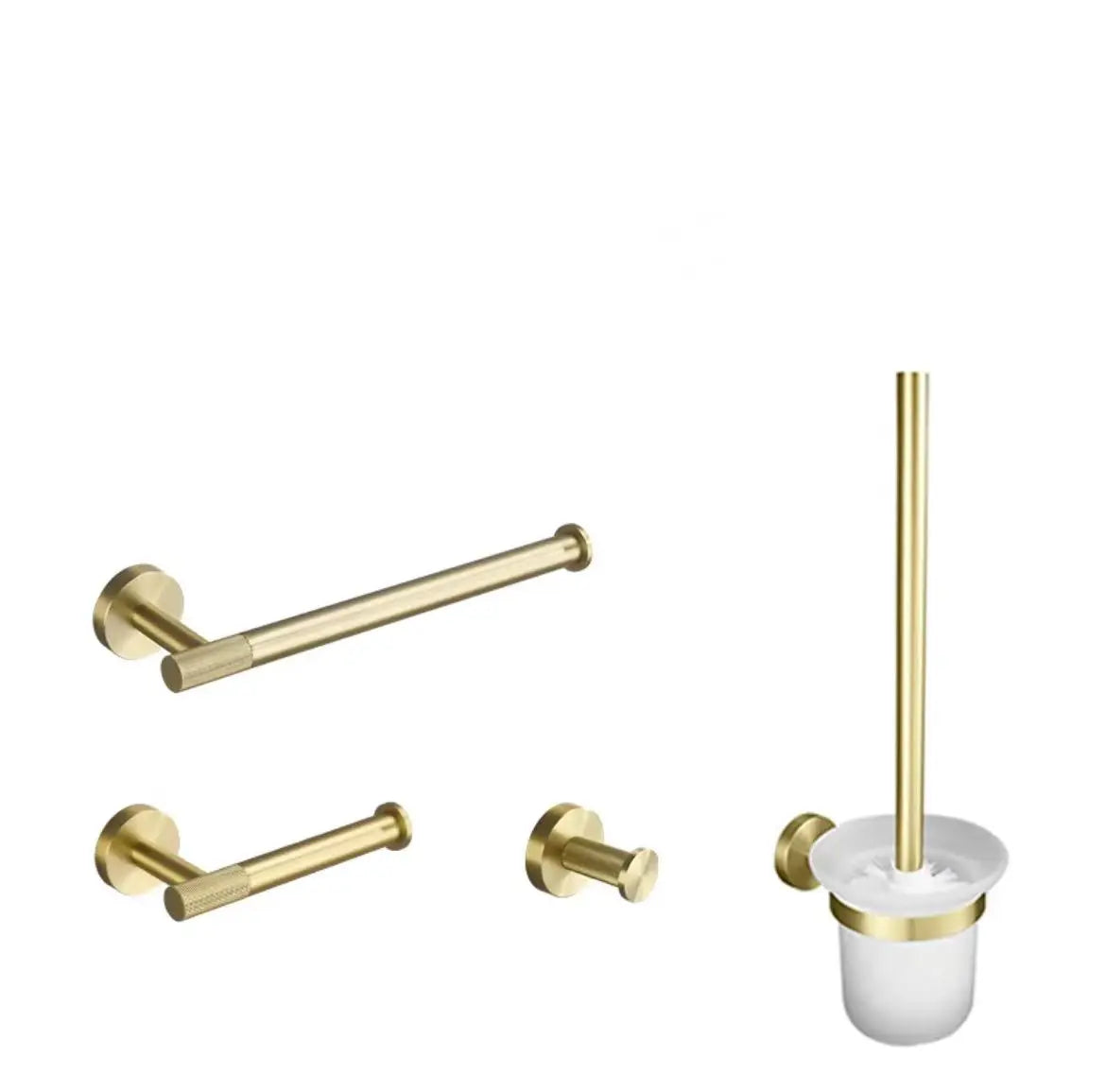 accessoires salle bain doré laiton brossé moderne porte serviettes double grille fixations