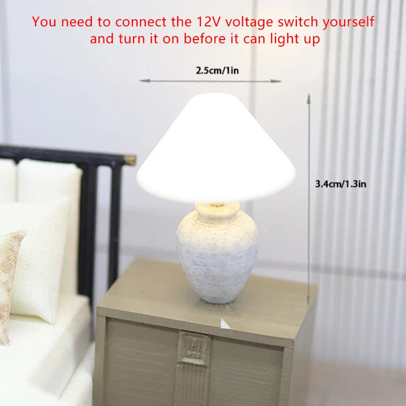 mini lampe moderne accessoires poupées blanc gris noir doré texture marbrée finition lisse adhésif