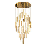 suspension lumineuse contemporaine or argent texture brillante élégante chambre salle bain led