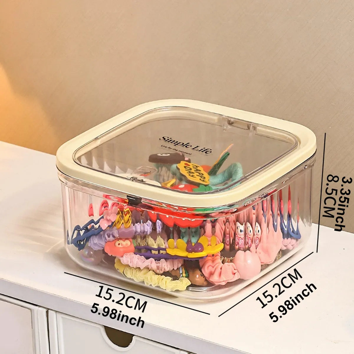 boîtes rangement transparentes femmes pince cheveux élastiques clips modernes domestique