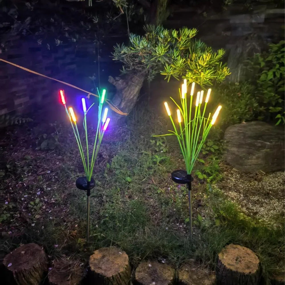 Lampes solaires LED vert jaune blanc jardin patio contemporain décoration vacancesextérieur moderne