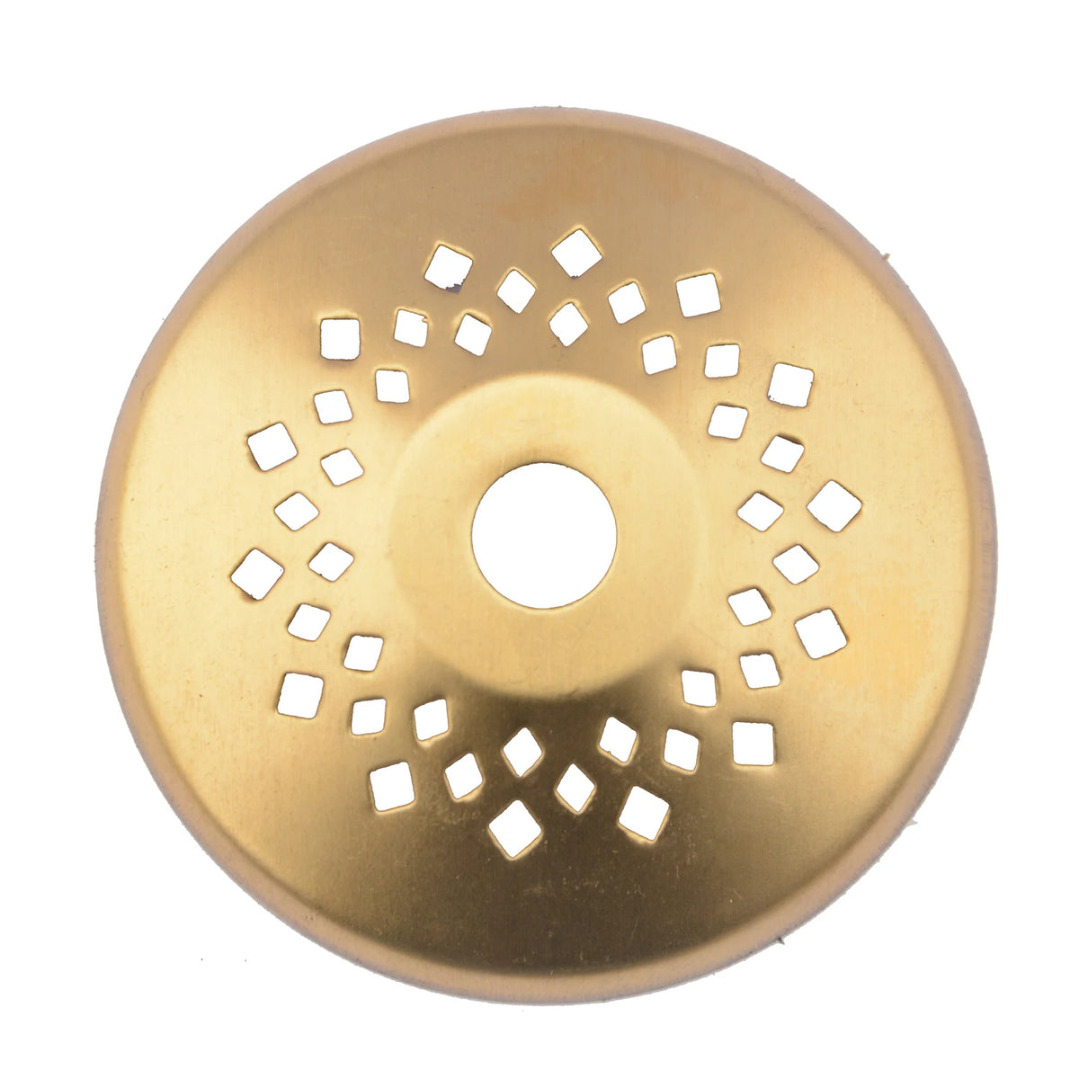 disque décoratif moderne perforations géométriques couleur doré accessoire vitrail abat jour cuivre artisanal bricolage