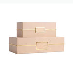boîtes bijoux cuir gris élégantes fixation dorée rangement coiffeuse opaques
