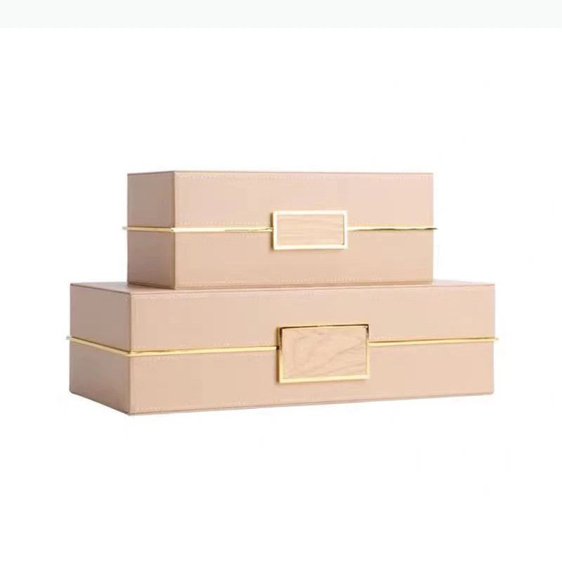 boîtes bijoux cuir gris élégantes fixation dorée rangement coiffeuse opaques