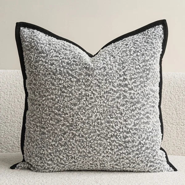 coussins décoratifs modernes motif géométrique beige gris noir rouge polyester