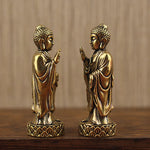 statues bouddha doré bronze lisses détails sculptés traditionnel religieux ornement intérieur fengshui