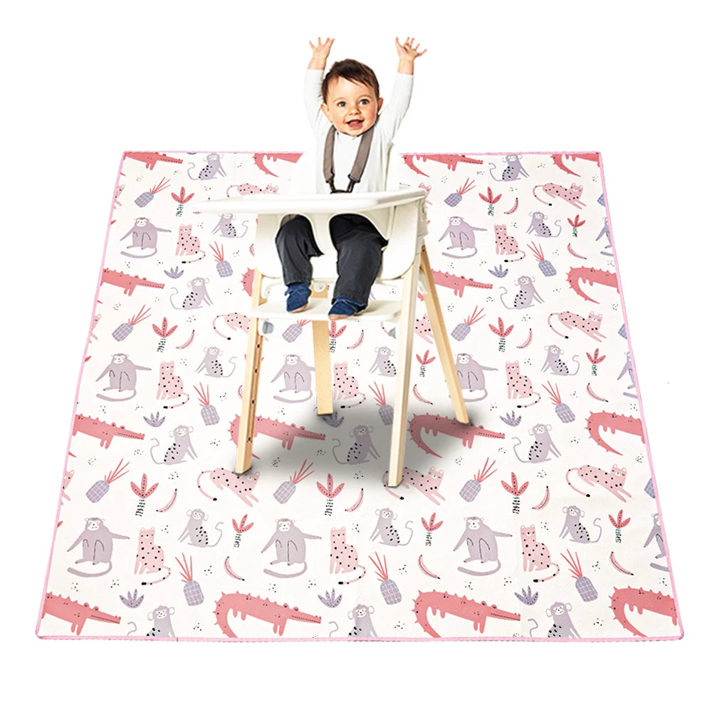 tapis anti dérapant enfant motif canards beige jaune texture pointillée moderne pliable activité jeu
