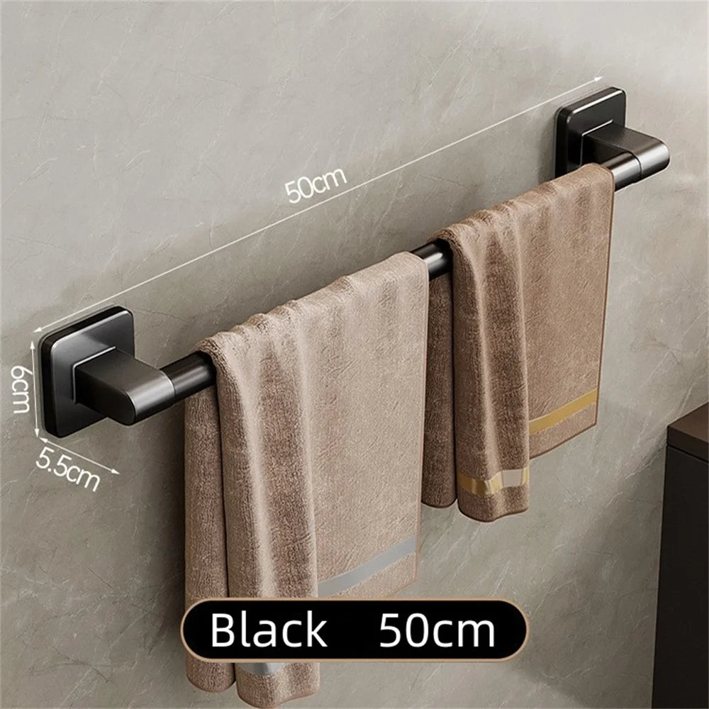 porte serviettes mural adhésif noir moderne salle bain cuisine rangement serviettes grille dimension aluminium