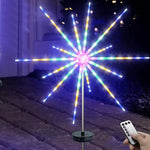 lumière solaire étoile multicolore blanc moderne décorative fixe piquet rayons opaques vacancesextérieur