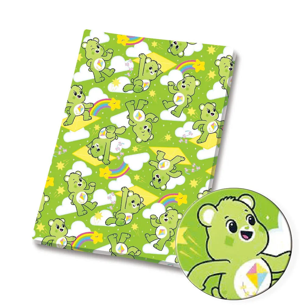 tissu polyester coton 140x50cm dessin animés ours arc ciel étoiles enfant patchwork couture rideaux