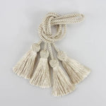 ruban franges tissé classique beige bleu marine deco couture artisanal pendentifs accessoires bricolage