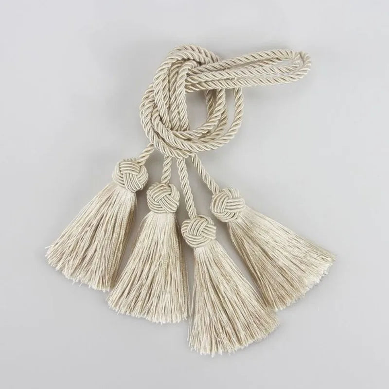 ruban franges tissé classique beige bleu marine deco couture artisanal pendentifs accessoires bricolage