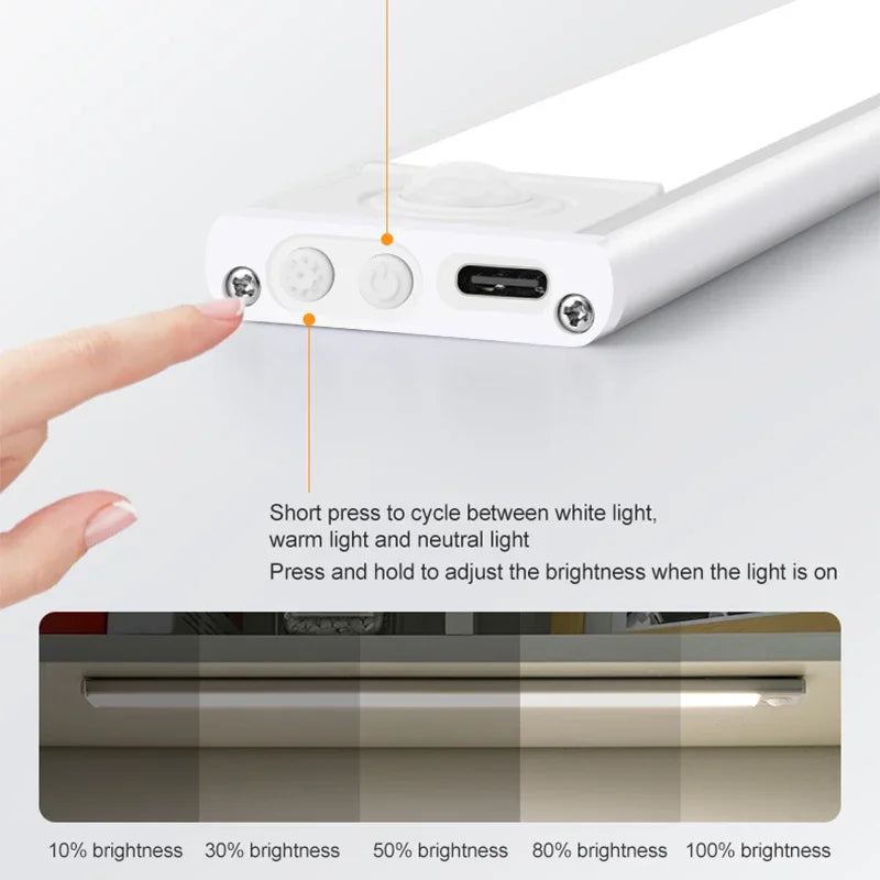 lampe led rectangle moderne blanche charge usb interrupteur tactile 20cm 30cm 40cm 50cm
