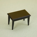 miniatures rustiques table chaises assiettes poterie figurine renard noir orange rouge jaune