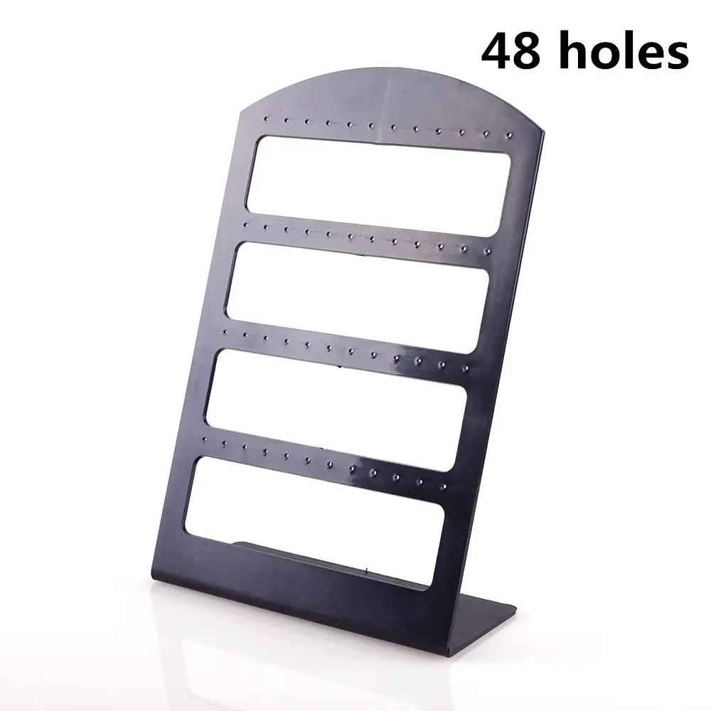 organisateur bijoux noir moderne porte boucles oreilles clips transparent 19x12.5 cm