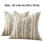 taies d'oreiller motif floral blanc gris decoration maison polyester opaques classique farmhouse 18x18 pouces
