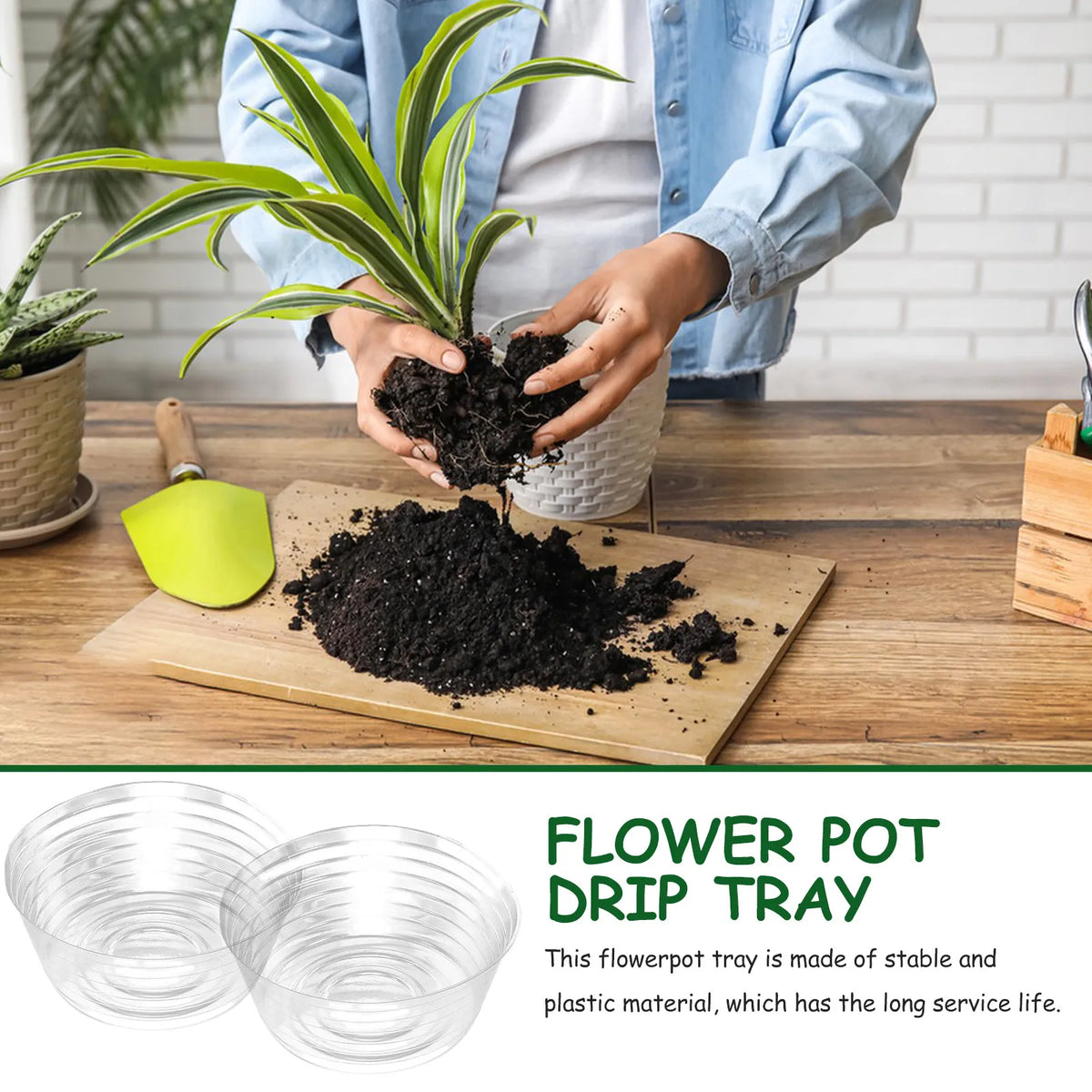 plateaux pots fleuriers transparents antidérapants anti gouttes saucers plantes pots terre cuite jardinière trépiedintérieurextérieur