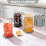 coasters silicone gris moderne antidérapants hexagonaux pack 12pcs tasses chaudes froides respectueux environnement