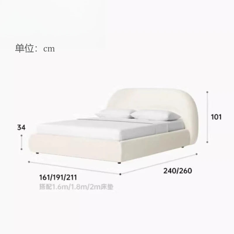 lit moderne minimaliste contemporain beige vert velours tissu uni double maison chambre coucher