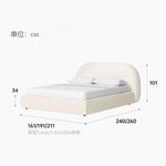 lit moderne minimaliste contemporain beige vert velours tissu uni double maison chambre coucher