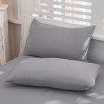 taies d'oreiller polyester non toxiques gris bleu blanc violet solides modernes hospitalières maison respectueuses