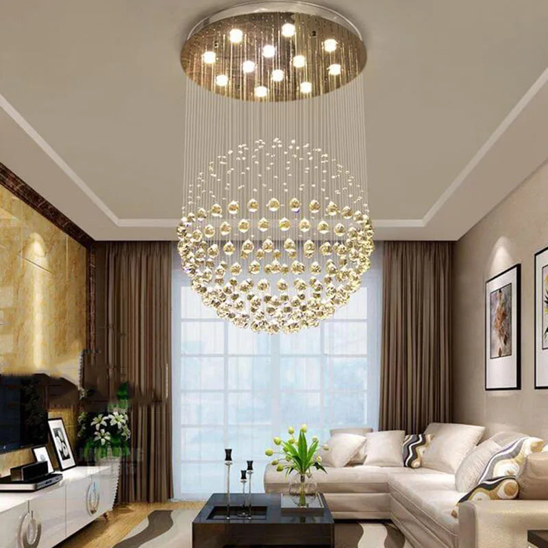 suspension lumineuse moderne élégante cristal filaments dorés salle bain lumière blanche froide 249 2000