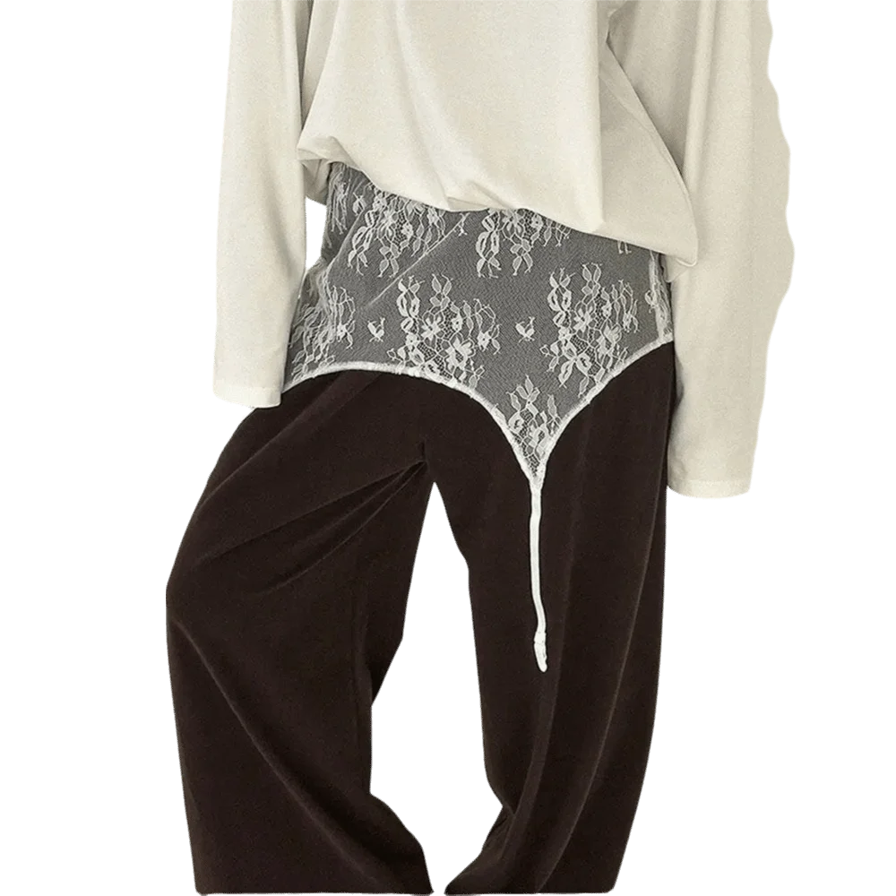 culotte dentelle blanche gris clair noir moderne féminine ajustement lâche