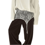 culotte dentelle blanche gris clair noir moderne féminine ajustement lâche
