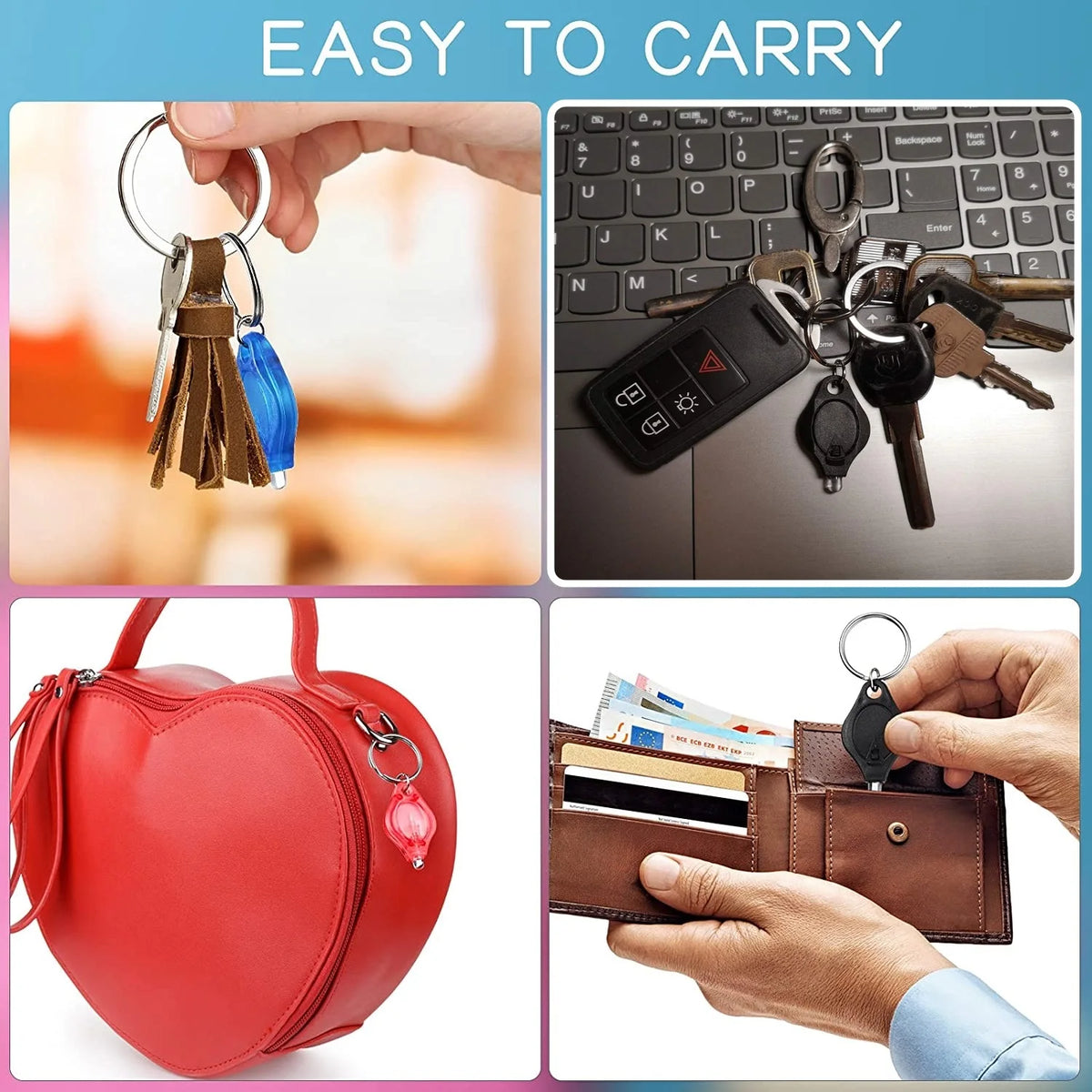 lampe torche portable mini led clé porte moderne compact anneau métallique